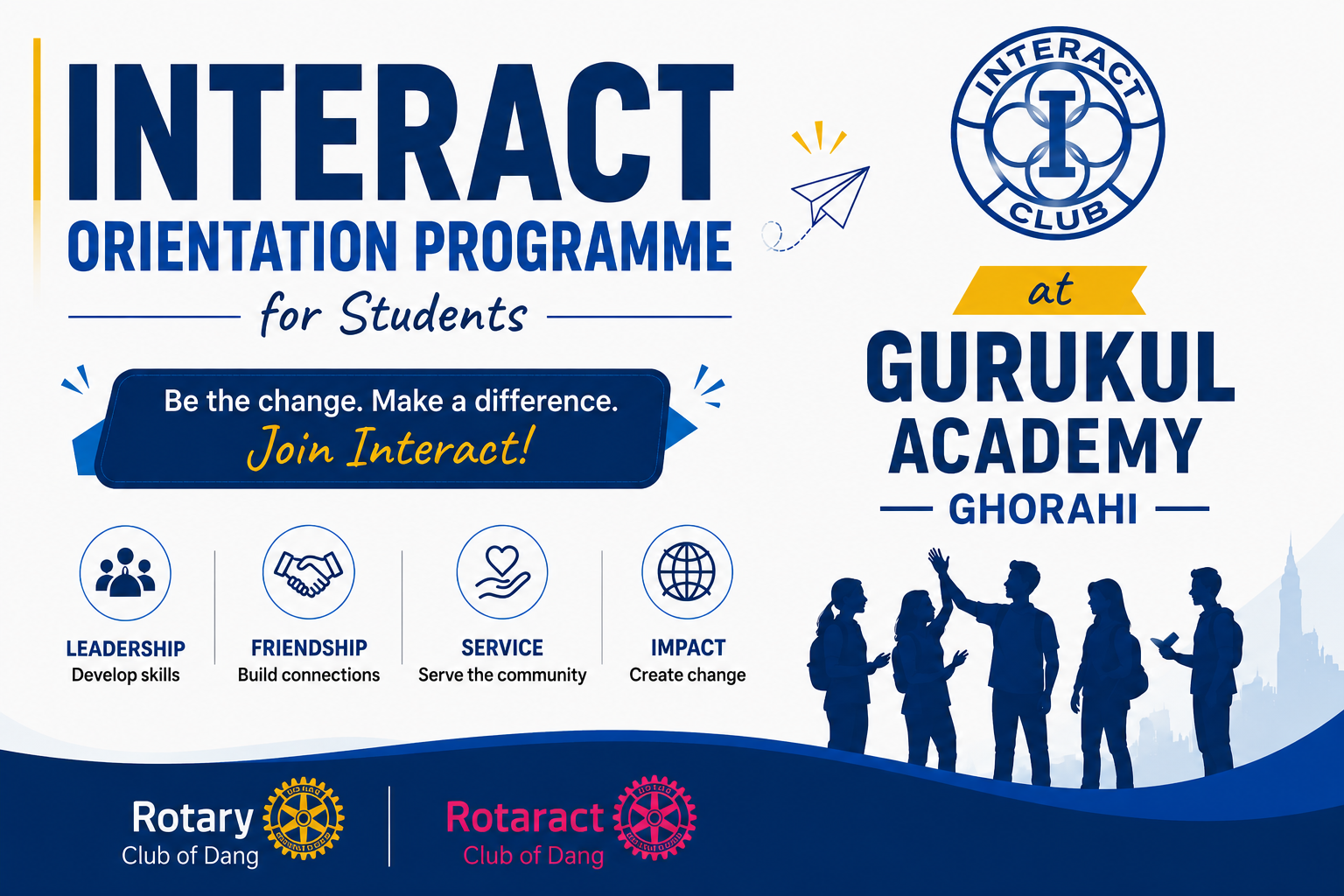 Orientation to Students about Rotary and Interact in Gurukul Academy Ghorahi