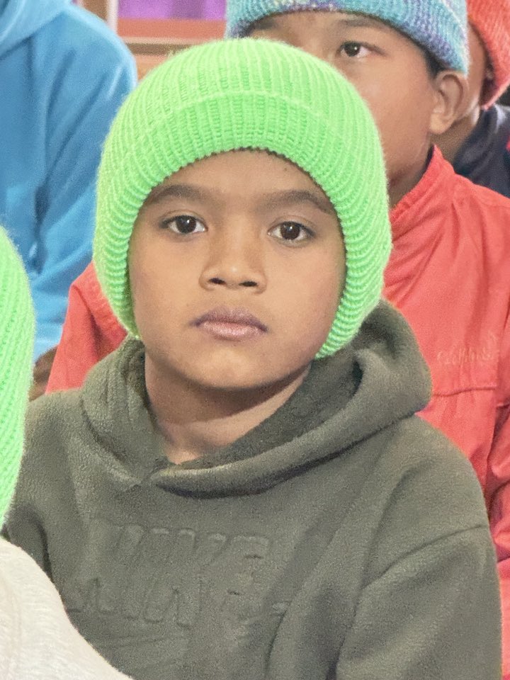 Distribution of stationery material and warm clothes