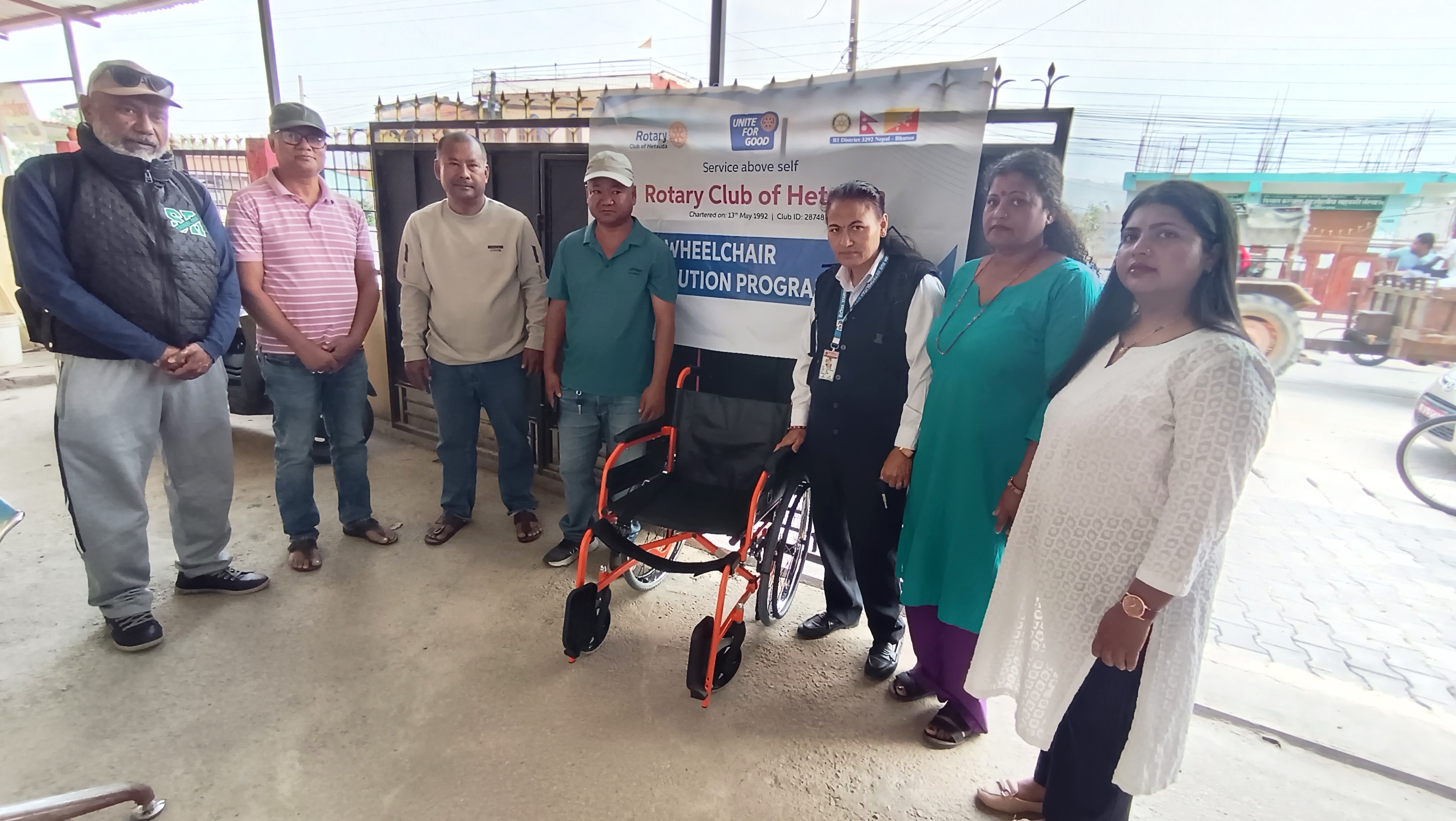 Wheelchair provided to Kamane Basic Health Center, Ward Office No. 8, Kamane, Hetauda